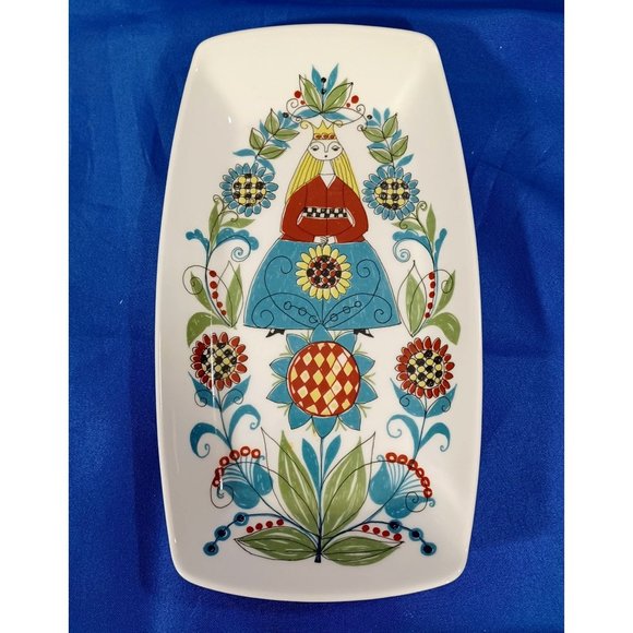 Norwegian Figgjo Flint Saga  Norsk FF Fairy Tale Long  Dish Plate Norway Vtg - Picture 2 of 9